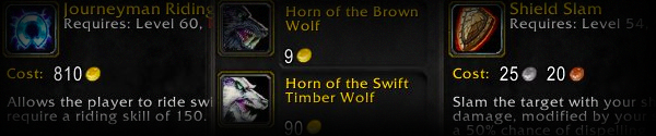 WoW Classic Mount Vendor Inventory