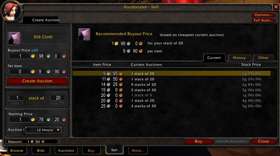 Auctionator Classic Wow Classic Addon 1.13 Sell