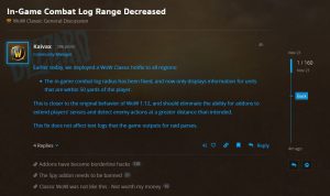 Blizzard Decreases Range Of In Game Combat Log