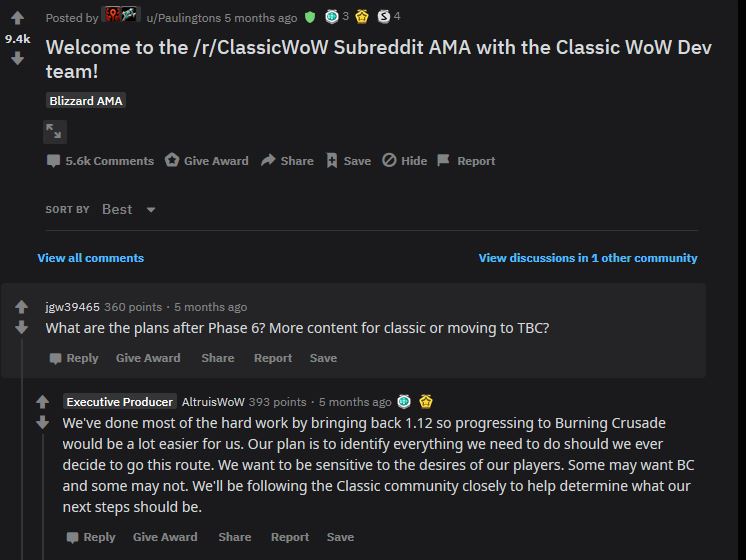 Blizzard Is Already Identifying What They Need For Wow Tbc And Wotlk Classic Servers