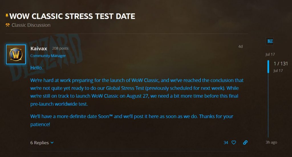 Blizzard Postpones The Global Stress Test