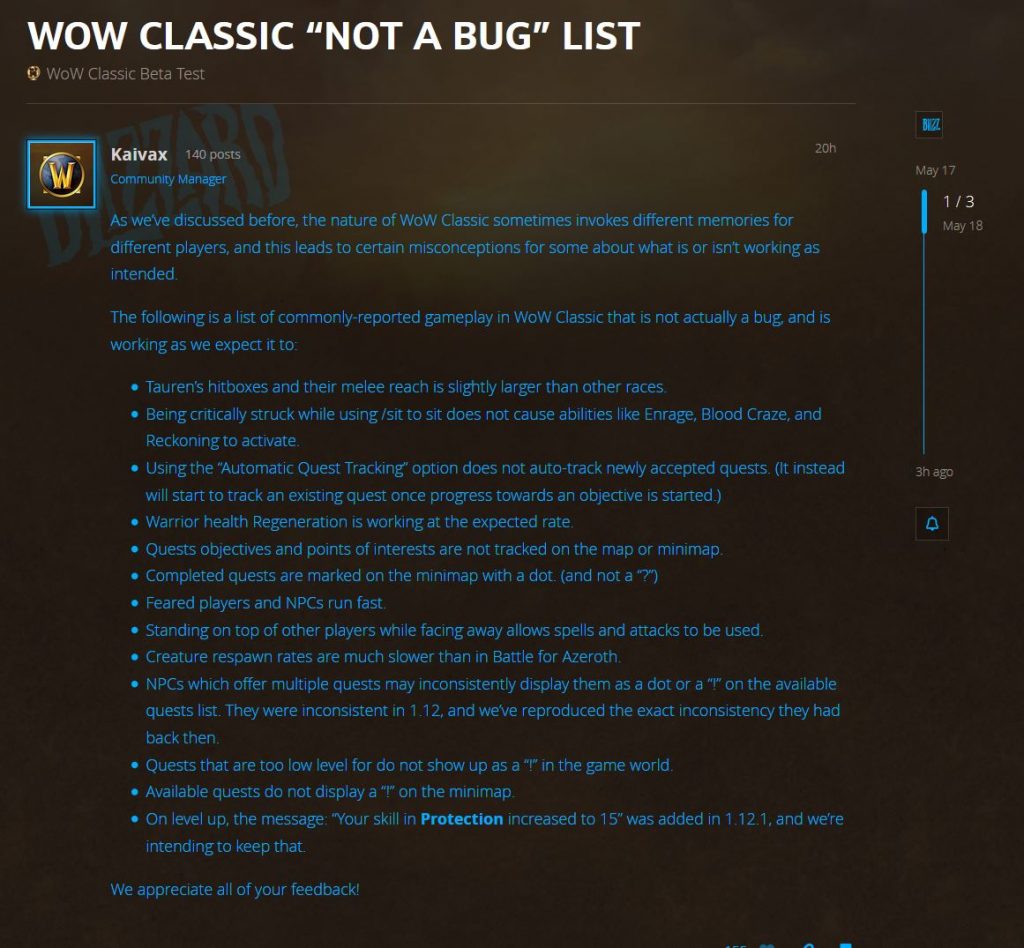 Blizzard Posts A Not A Bug After Beta Players Make Incorrect Reports