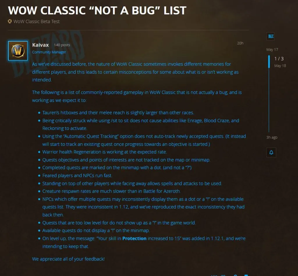 Blizzard Posts A Not A Bug After Beta Players Make Incorrect Reports