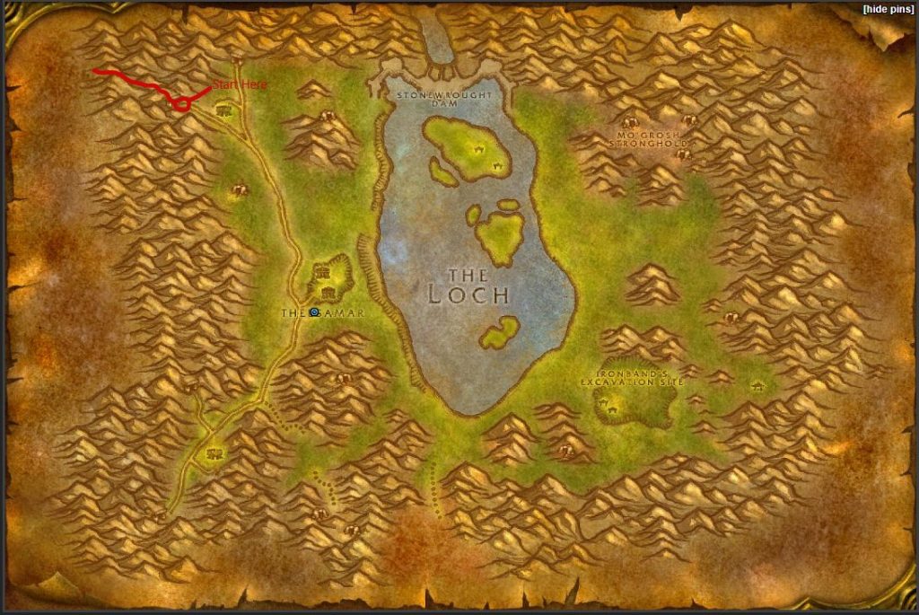 Loch Modan Map Finding Airfield