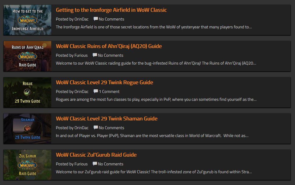 New Wow Classic Guides Added For Raiding, Twinking, And More!