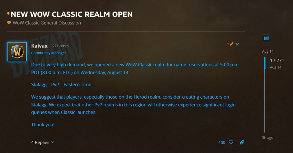 New Realm Stalagg Added To Us Server List