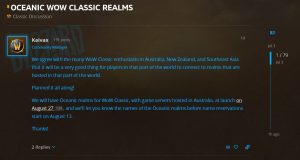 Oceanic Realms Will Be Available For Wow Classic