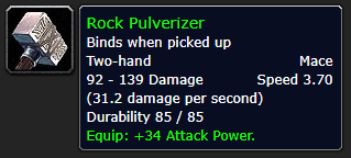 Rock Pulverizer Weapon