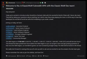 The Classic Dev Team From Blizzard Is Doing An Ama Now On Reddit