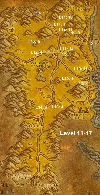 Wow Classic Horde Leveling Guide 11 17 The Barrens