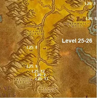 Wow Classic Horde Leveling Guide 25 26 The Barrens