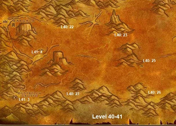 Wow Classic Horde Leveling Guide 40 41 Badlands