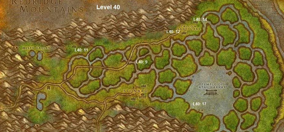 Wow Classic Horde Leveling Guide 40 Swamp Of Sorrows