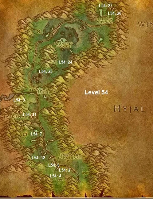 Wow Classic Horde Leveling Guide 54 Felwood