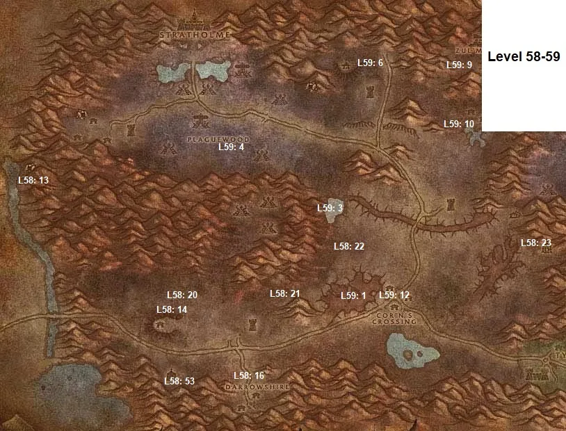 Wow Classic Horde Leveling Guide 58 59 Eastern Plaguelands