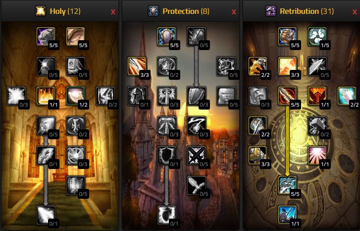 Wow Classic Retribution Paladin Talents 12 8 31
