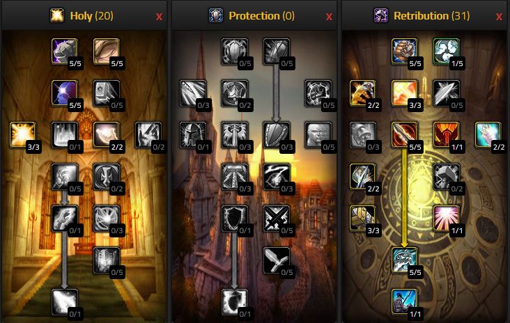 Wow Classic Retribution Paladin Talents 20 0 31