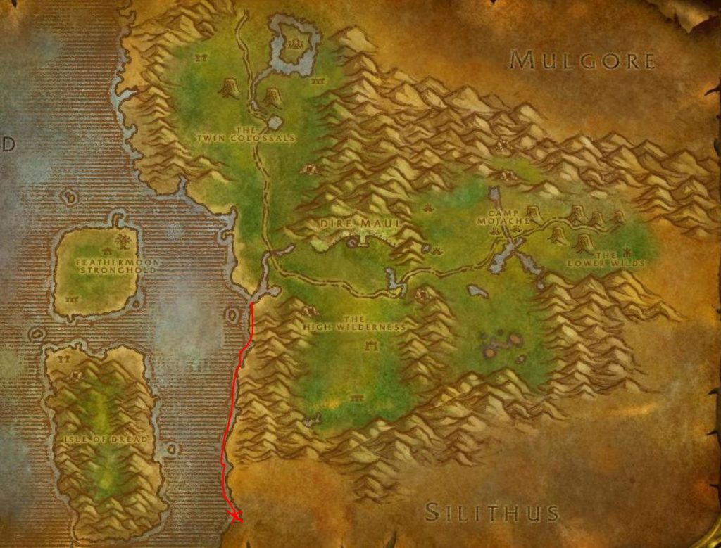 Classic How To Get To Silithus Guide Images Feralas Map 2