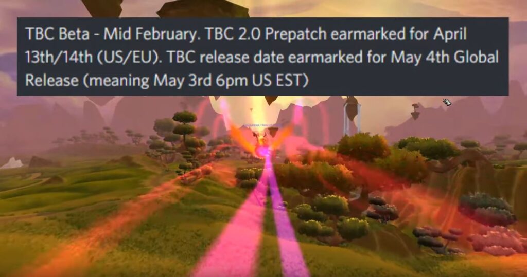 Leak Tbc Classic Beta In Feb, Release In May