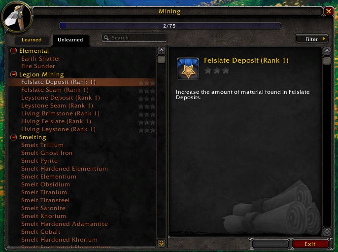 legion profession ranking screenshot