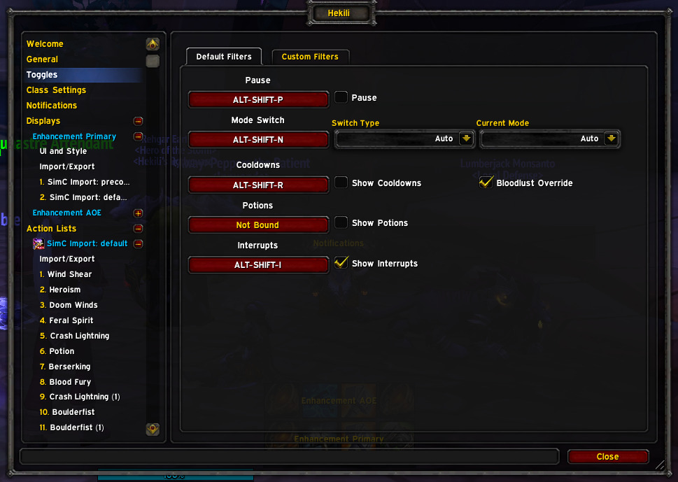 hekili spell priority wow addon options