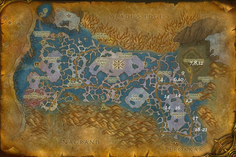 leveling guide zangarmarsh part 1 steps 1 22