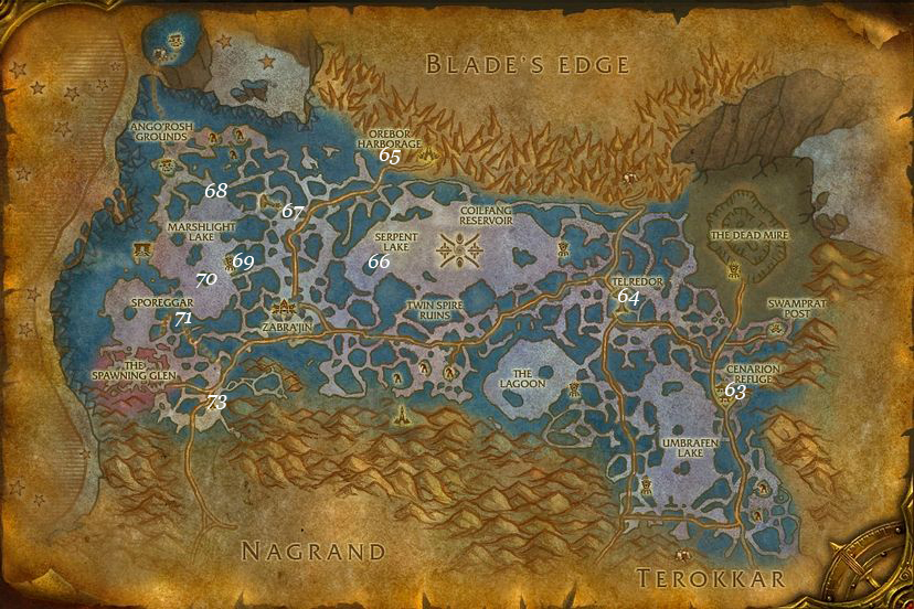 leveling guide zangarmarsh part 3 steps 63 73