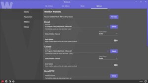 wowup addon manager options world of warcraft