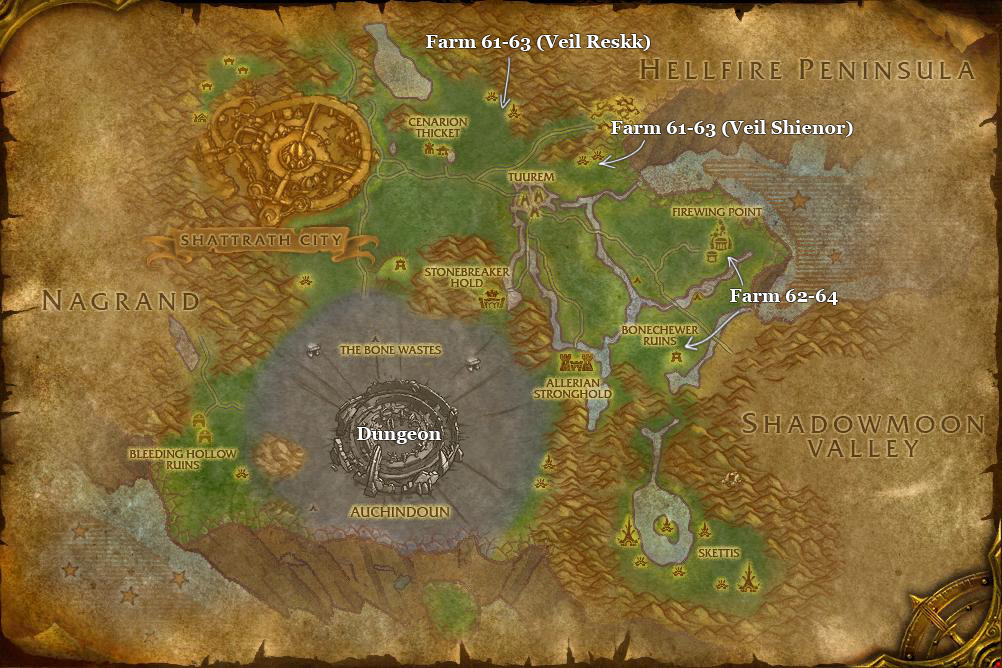 alliance leveing guide terokkar forest part 6 dungeons and farm spots