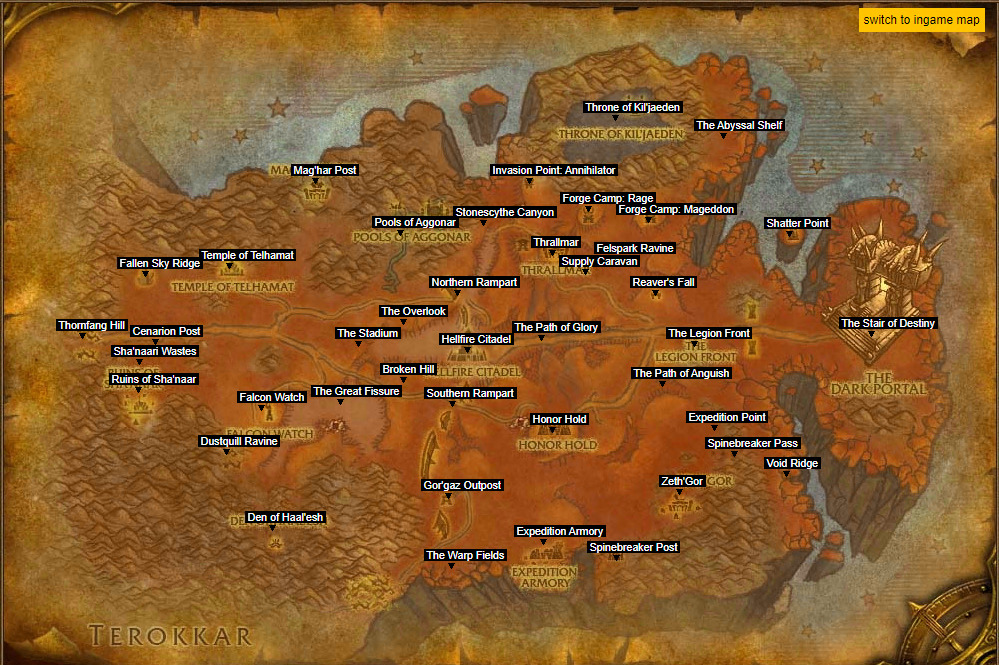 Hellfire Peninsula Alliance Complete Questing Guide Tbc Burning Crusade Classic Warcraft Tavern