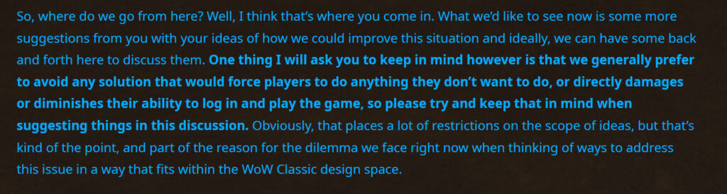 blizzard weighs in on the state of tbc servers feedback request