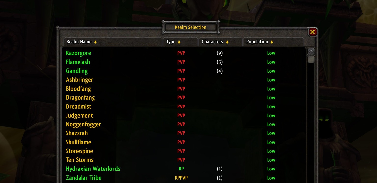 Blizzard Consolidating Low Population Realms TBC Classic Warcraft Tavern