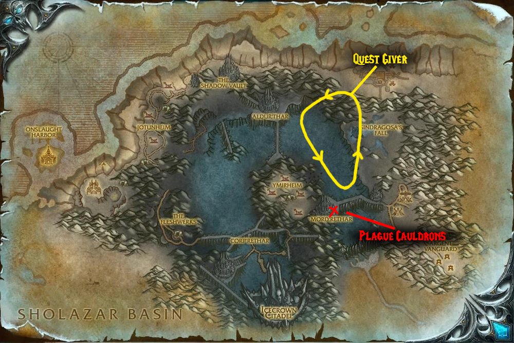 neutralizing the plague horde quest map