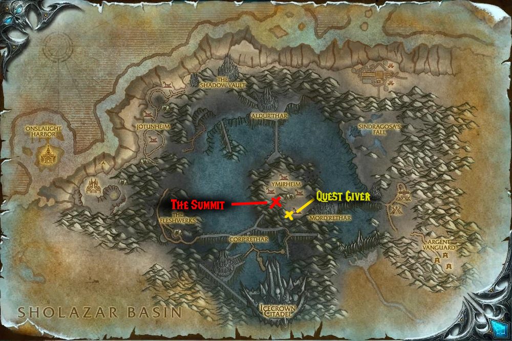quest map for king of the mountain