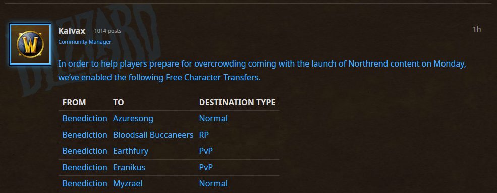 blizzard opens free character transfers for wotlk's launch featured image