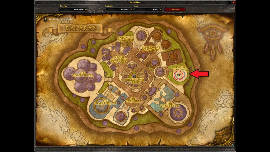 dalaran map marked