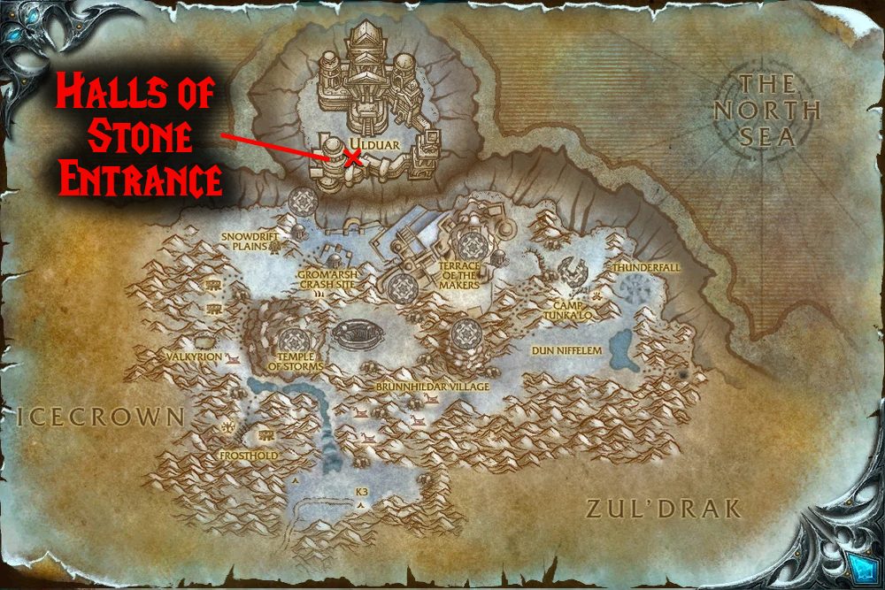 map for halls of stone entrance