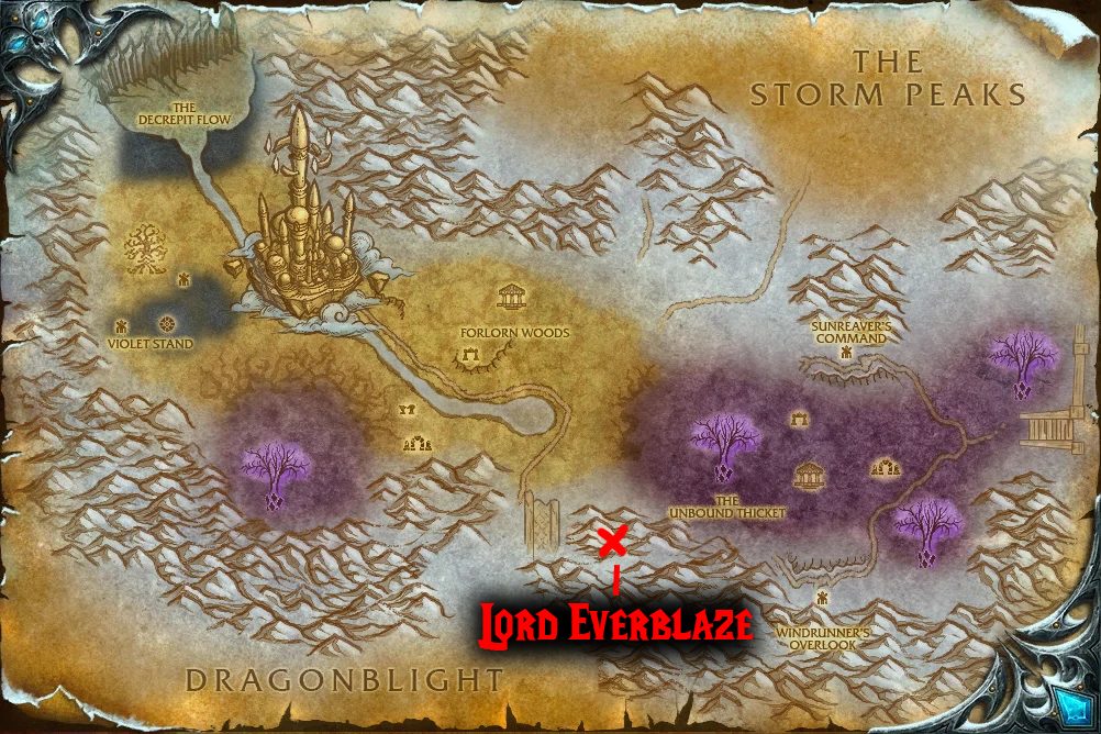 map for quest the edge of winter wotlk