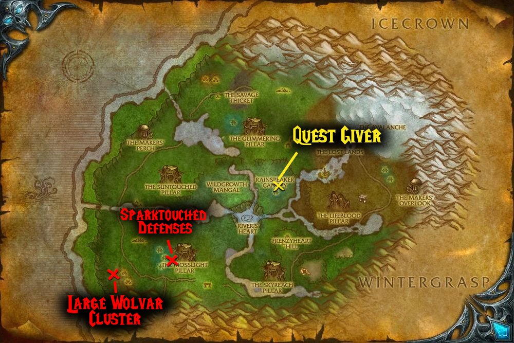 quest map mastery of the crystals quest oracles dailie wotlk