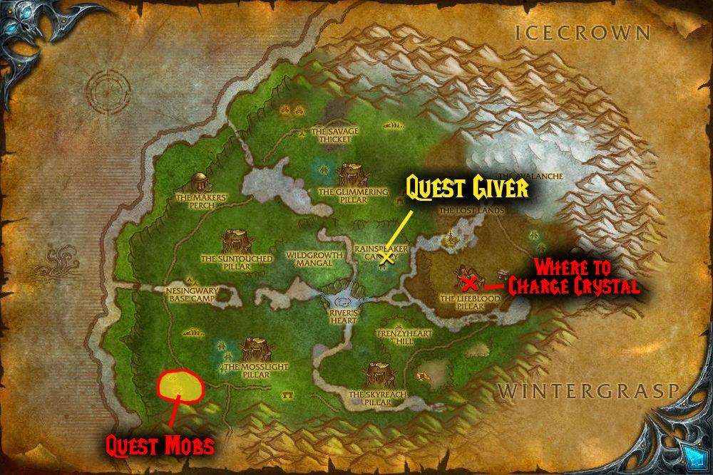 quest map power of the great ones wotlk oracles dailies