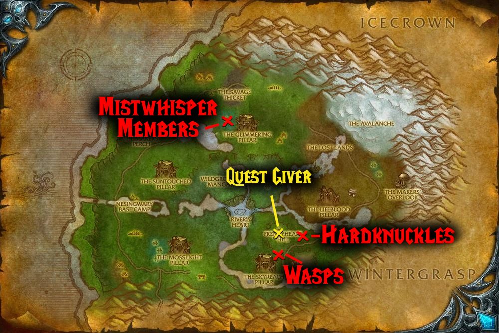 quest map rejek first blood frenzy heart daily quests wotlk