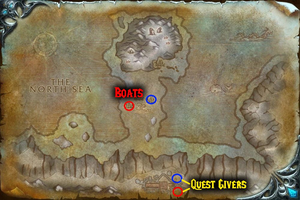 quest map rescue at sea quest wotlk