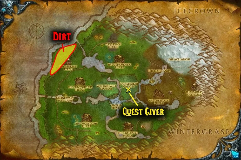quest map song of fecundity quest wotlk oracles dailies