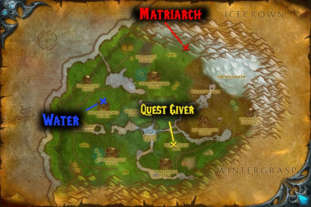 quest map the heartbloods strength daily quest frenzyheart wotlk