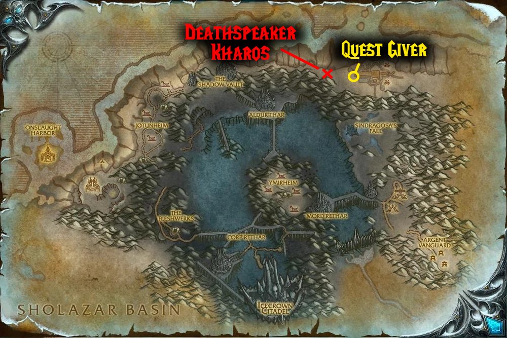 quest map deathspeaker kharos wotlk