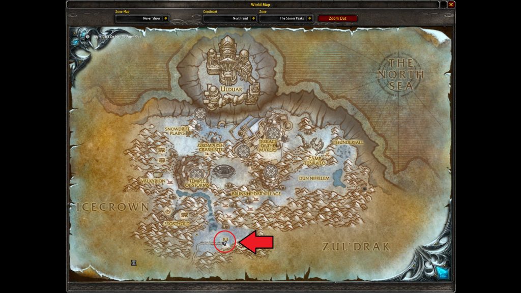 storm peaks map marked