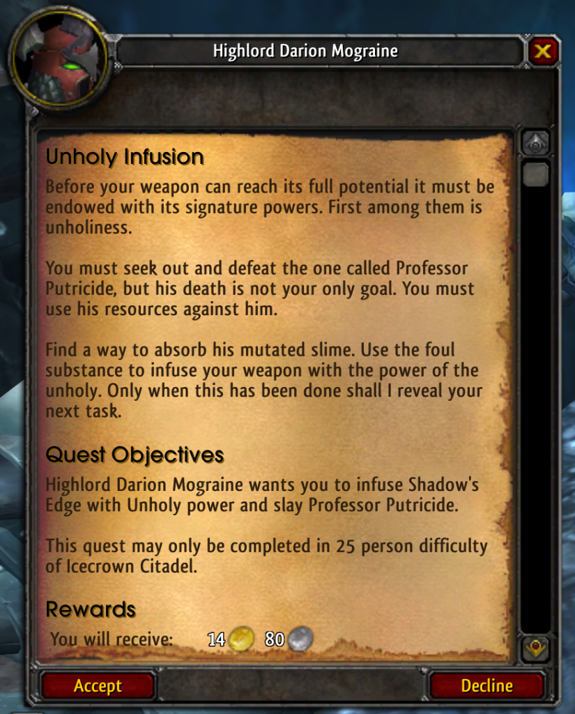 quest unholy infusion
