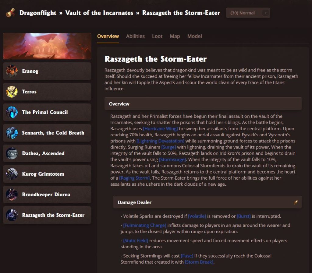 warcraft db dragonflight vault of the incarnates raszageth the storm eater