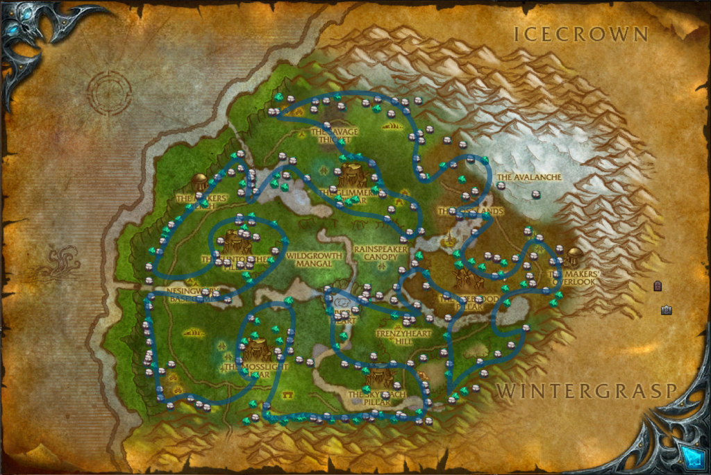 sholazar basin nodes arrows