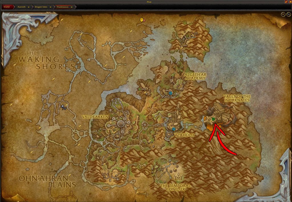 vault of the incarnates location world of warcraft dragonflight